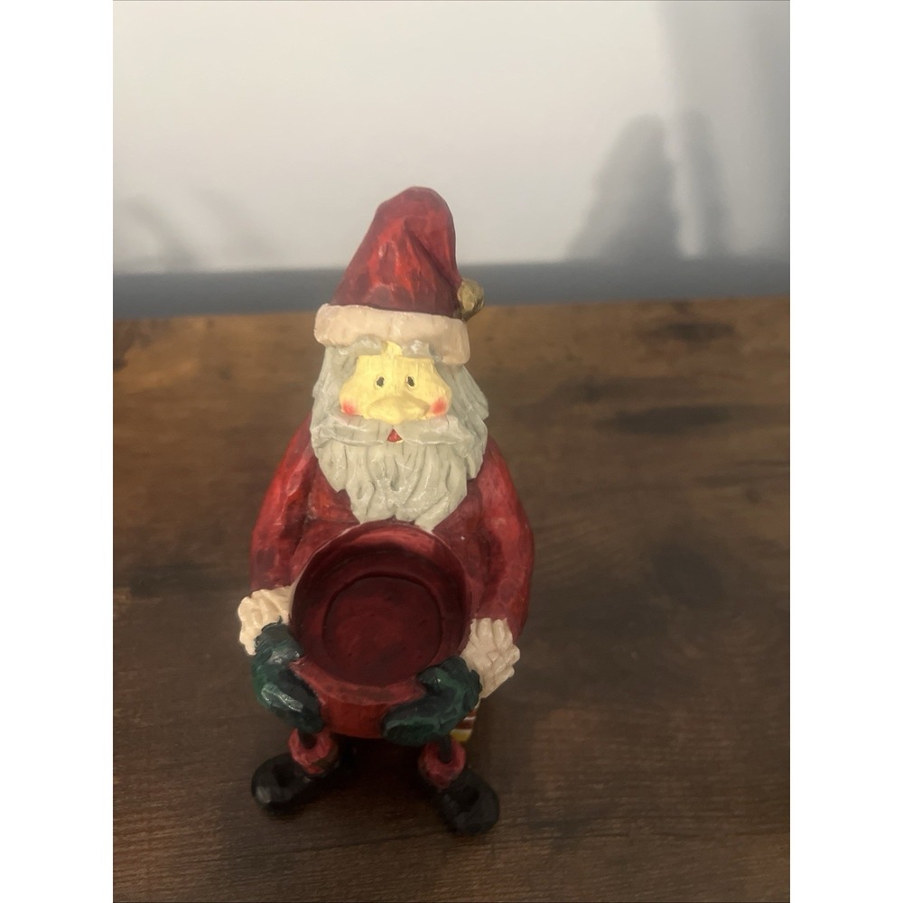 Santa Dangling Legs Tealight Candle Holder Chimney Shelf‎ Sitter Christmas Decor